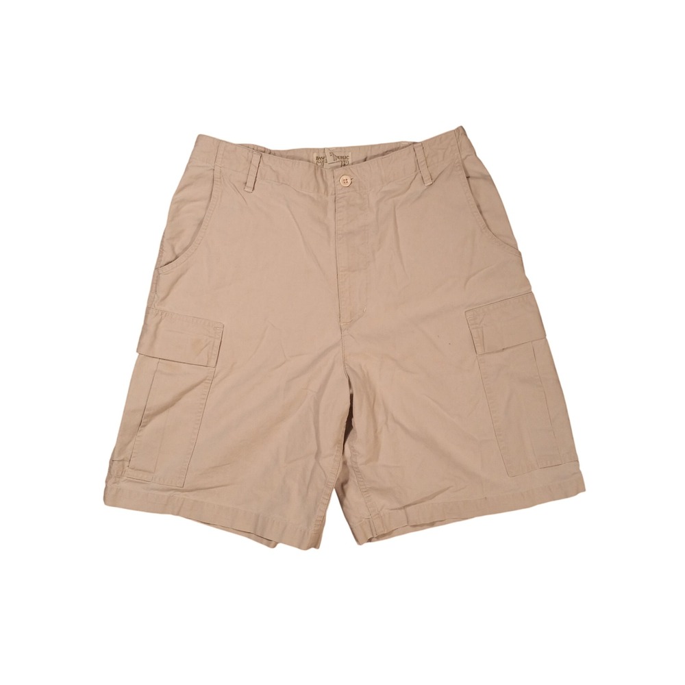 Banana Republic Safari‎ & Travel Co Mens Khaki Cargo Shorts Size 33 Vintage Tan